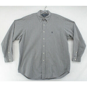 Vintage Polo Ralph Lauren Blake Shirt Men's XL Extra Large Heavy Cotton Gray